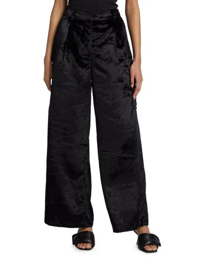 Loulou Studio Women's Luli Velvet Cargo Pants In Black