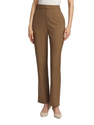 Loulou Studio Women's Maia Wool Tapered Crop Pants In Antique Brown