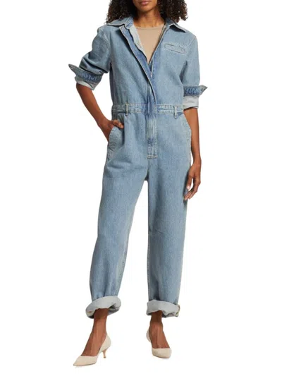 Loulou Studio Women's Panay Denim Jumpsuit In Washed Light Blue