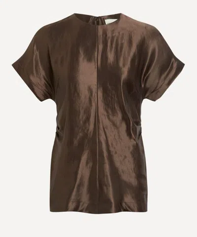 Loulou Studio Pero Blouse In Deep Taupe In Brown