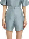 LOULOU STUDIO WOMEN'S POSEIDON SILK STRAIGHT-LEG SHORTS