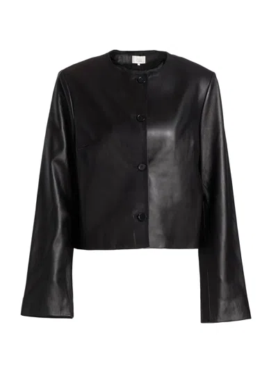 Loulou Studio Women's Raho Leather Crop Jacket In Black