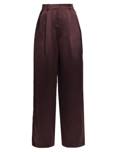 Loulou Studio Women's Vione Silk-blend Straight-leg Trousers In Midnight Bordeaux