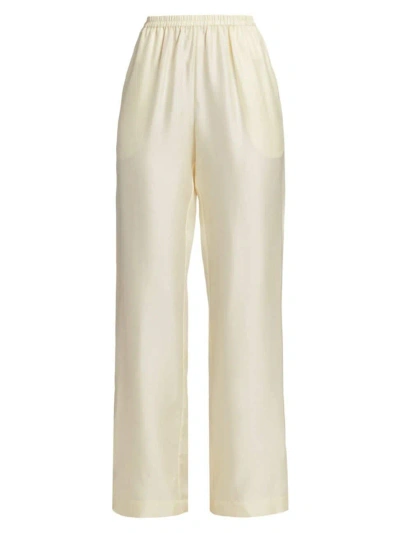 Loulou Studio Women's Alera Silk Straight-leg Trousers In Soft Vanilla