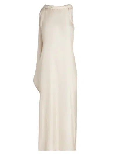 Loulou Studio Women's Susan Twisted Collar Silk Midi-dress In White