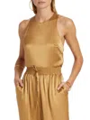 Loulou Studio Women's Twisted Silk Tank Top In Camel