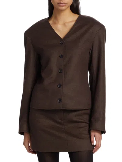 Loulou Studio Women's Vega Wool-blend Jacket In Brown