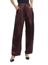 Shop Loulou Studio Women's Vione Silk-blend Straight-leg Pants In Midnight Bordeaux