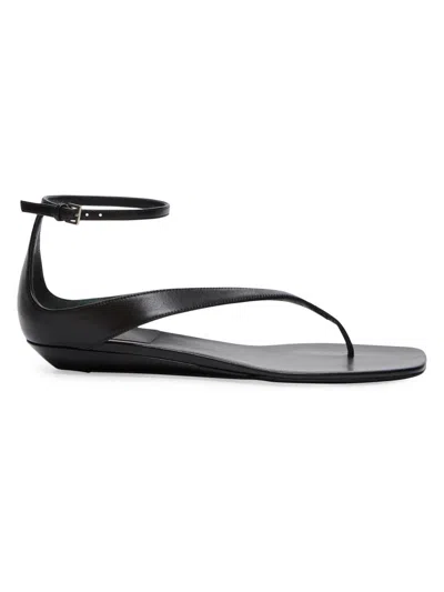 Loulou Studio Women's Zio Leather Flat Wedge Sandals In Black