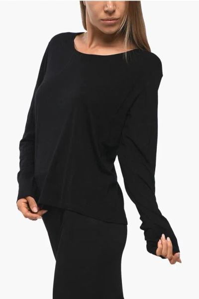 Loulou Studio Wool Blend Ava Crew-neck T-shirt In Black