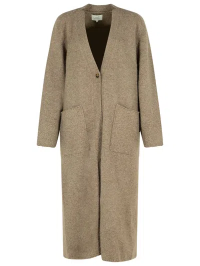 Loulou Studio Wool Blend Cenere Melange Cardigan In Neutral