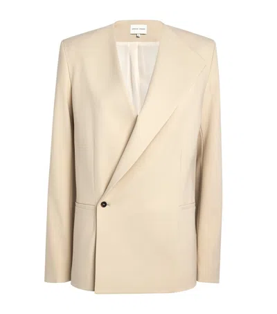 Loulou Studio Wool-blend Nodo Blazer In Beige