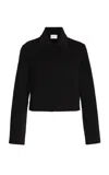 Loulou Studio Zhanna Wool Short Boxy Coat In Black