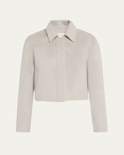 Loulou Studio Wool-cashmere Crop Boxy Coat In Grey