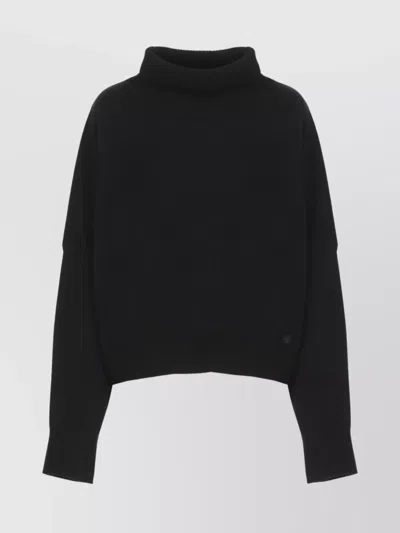 Loulou Studio Wool Cashmere Ribbed Turtleneck Jumper In Black