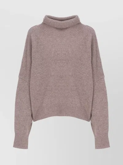 Loulou Studio Wool Cashmere Ribbed Turtleneck Jumper In Brown