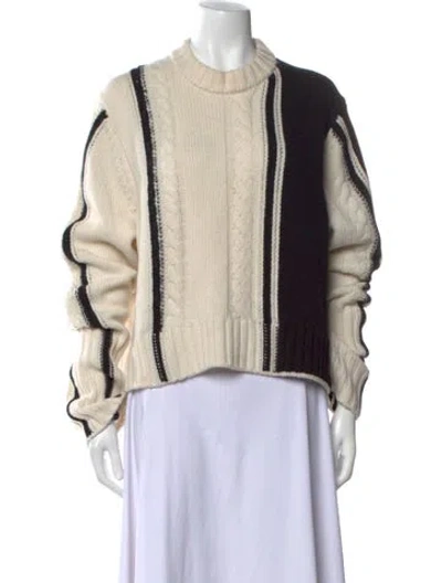 Pre-owned Loulou Studio Wool Colorblock Pattern Sweater In Neutral