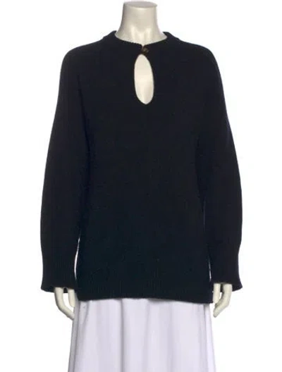 Pre-owned Loulou Studio Wool Crew Neck Sweater In Black