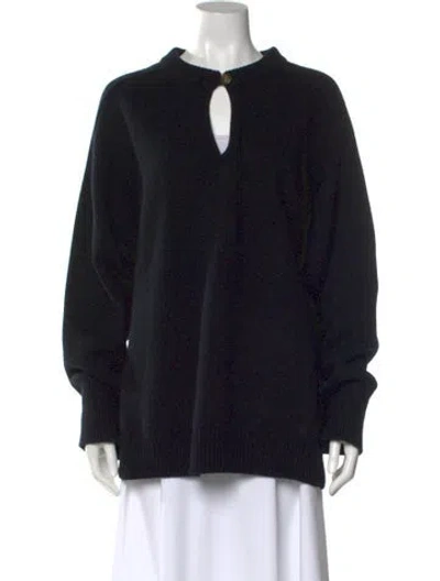 Pre-owned Loulou Studio Wool Crew Neck Sweater In Black
