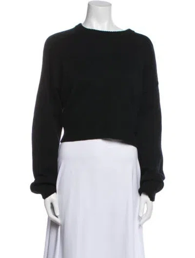 Pre-owned Loulou Studio Wool Crew Neck Sweater In Black
