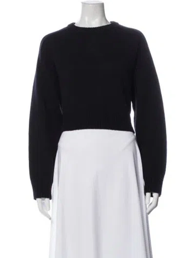 Pre-owned Loulou Studio Wool Crew Neck Sweater In Black