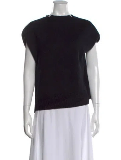 Pre-owned Loulou Studio Wool Crew Neck Sweater In Black