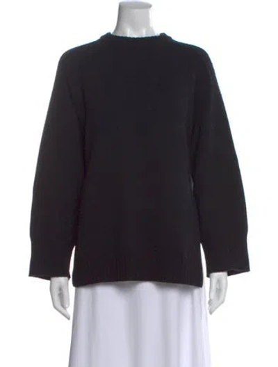 Pre-owned Loulou Studio Wool Crew Neck Sweater In Black