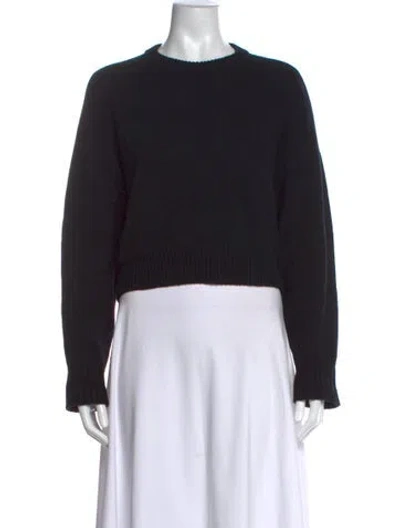 Pre-owned Loulou Studio Wool Crew Neck Sweater In Black