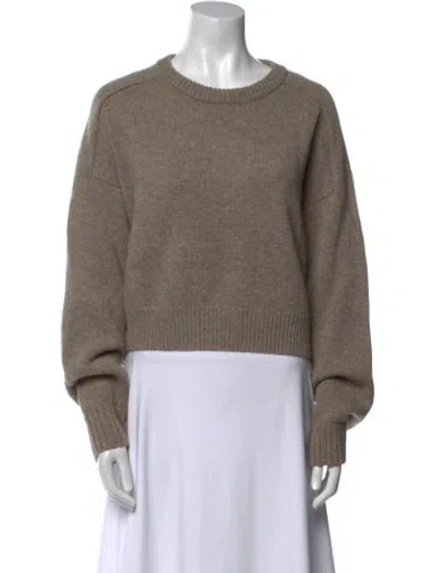 Pre-owned Loulou Studio Wool Crew Neck Sweater In Brown
