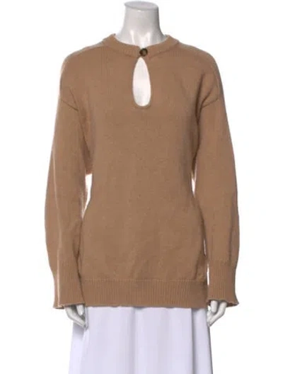 Pre-owned Loulou Studio Wool Crew Neck Sweater In Brown
