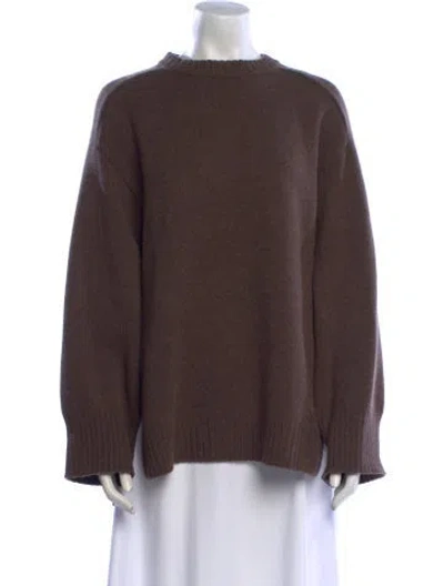 Pre-owned Loulou Studio Wool Crew Neck Sweater In Brown