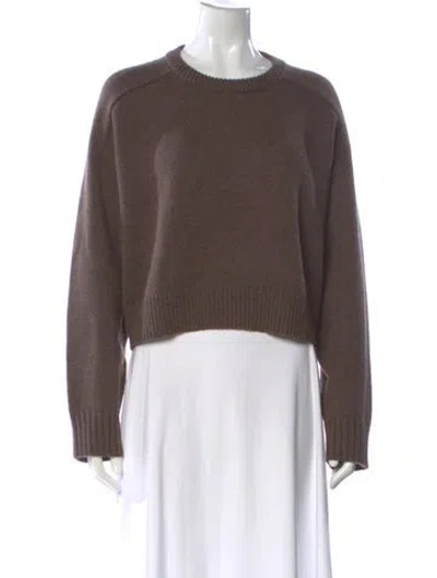 Pre-owned Loulou Studio Wool Crew Neck Sweater In Brown