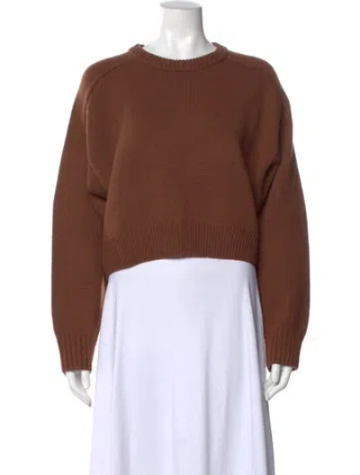 Pre-owned Loulou Studio Wool Crew Neck Sweater In Brown