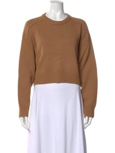 Pre-owned Loulou Studio Wool Crew Neck Sweater In Brown