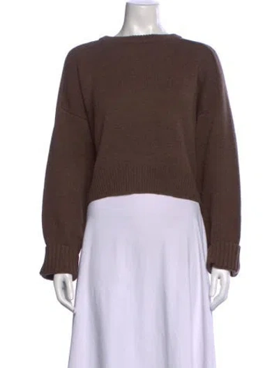 Pre-owned Loulou Studio Wool Crew Neck Sweater In Brown