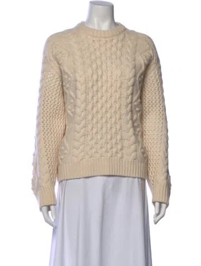 Pre-owned Loulou Studio Wool Crew Neck Sweater In Neutral