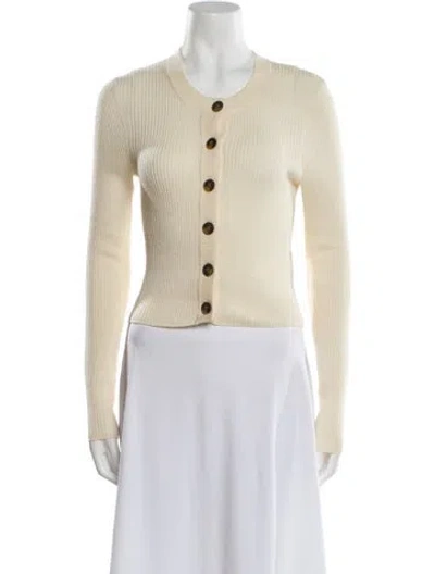Pre-owned Loulou Studio Wool Crew Neck Sweater In Neutral