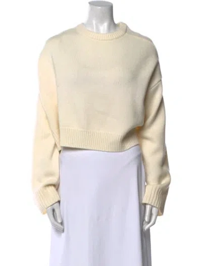 Pre-owned Loulou Studio Wool Crew Neck Sweater In Neutral