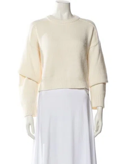 Pre-owned Loulou Studio Wool Crew Neck Sweater In Neutral