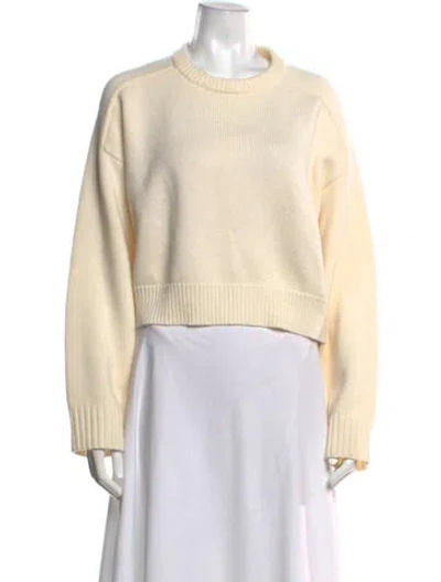 Pre-owned Loulou Studio Wool Crew Neck Sweater In Neutral