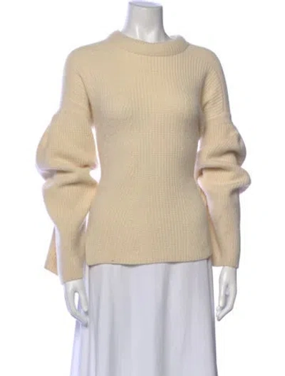 Pre-owned Loulou Studio Wool Crew Neck Sweater In Neutral