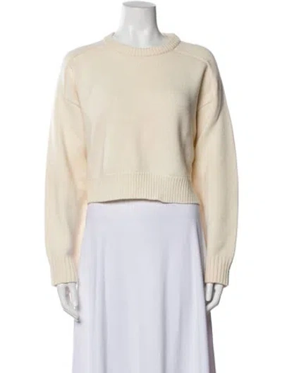 Pre-owned Loulou Studio Wool Crew Neck Sweater In Neutral