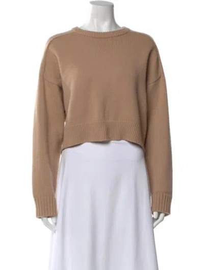 Pre-owned Loulou Studio Wool Crew Neck Sweater In Neutral