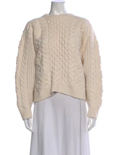 Pre-owned Loulou Studio Wool Crew Neck Sweater In Neutral
