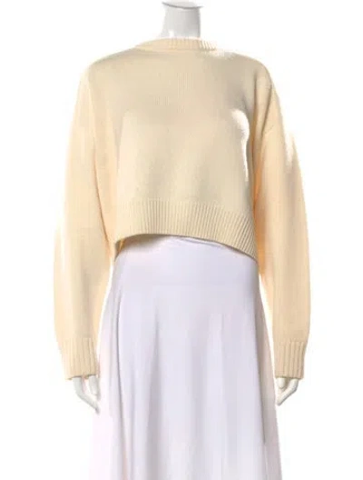 Pre-owned Loulou Studio Wool Crew Neck Sweater In Neutral