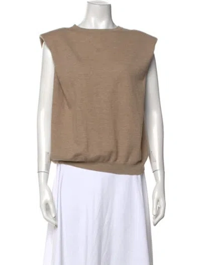 Pre-owned Loulou Studio Wool Crew Neck Sweater In Neutrals