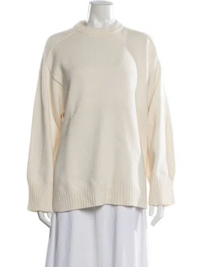 Pre-owned Loulou Studio Wool Crew Neck Sweater In Neutrals