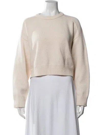 Pre-owned Loulou Studio Wool Crew Neck Sweater In Neutrals