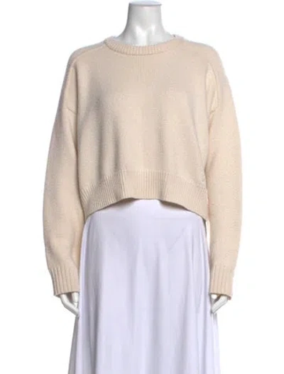 Pre-owned Loulou Studio Wool Crew Neck Sweater In Neutrals