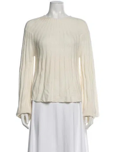 Pre-owned Loulou Studio Wool Crew Neck Sweater In Neutrals